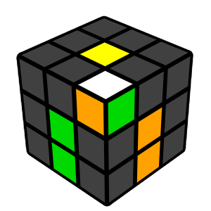 The white-orange-green corner is between the orange and green centers.